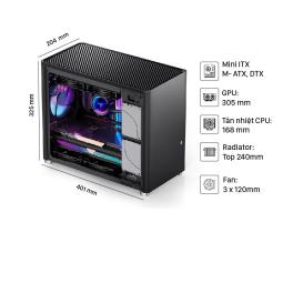   
          Vỏ case Jonsbo D30 Black ( Mini Tower/Màu Đen)