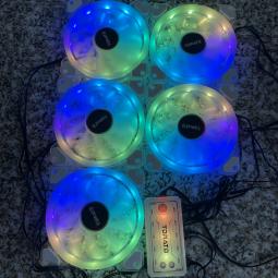 BỘ FAN LED RGB 5 FAN + HUB + Điều Khiển ( nhiều model )