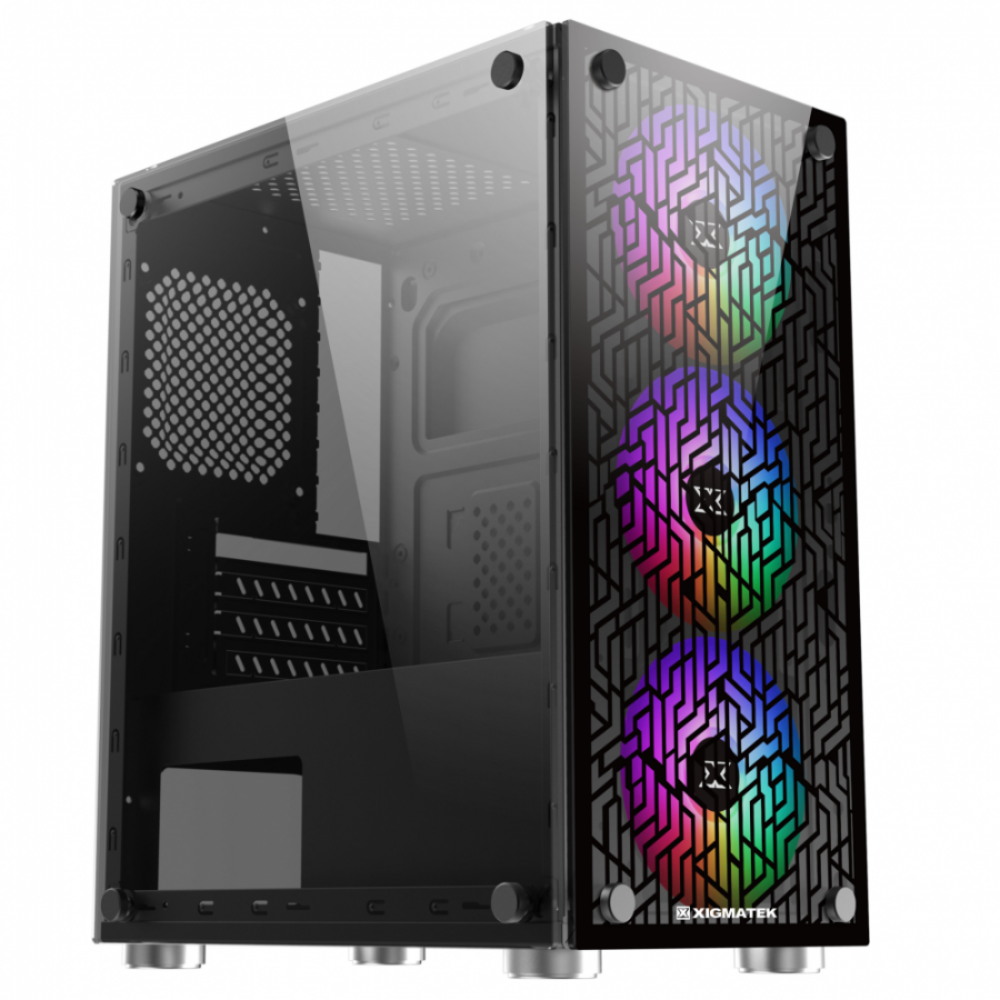Vỏ máy tính CASE XIGMATEK NYX 3F lắp sẵn 3 fan led Vỏ máy tính CASE XIGMATEK NYX 3F lắp sẵn 3 fan led