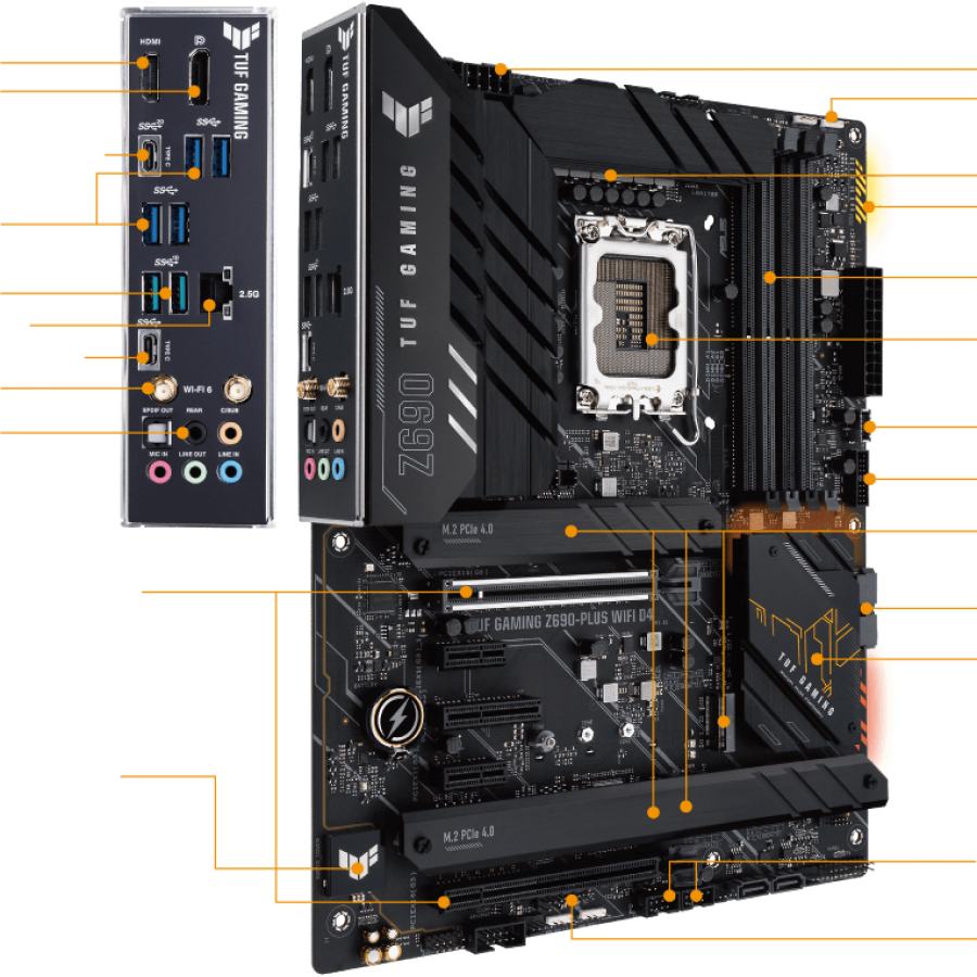 Mainboard ASUS TUF GAMING Z690-PLUS D4 (Intel Z690, Socket 1700, ATX, 4 khe RAM DDR4) Mainboard ASUS TUF GAMING Z690-PLUS D4 (Intel Z690, Socket 1700, ATX, 4 khe RAM DDR4)